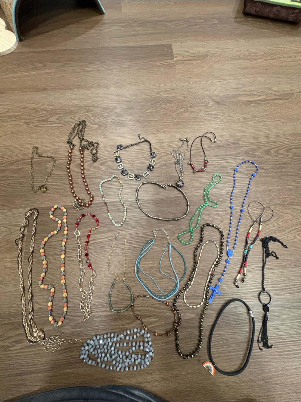 Unbranded Necklace Lot Women‎ OS Multicolor Good 16pc Beaded Chain Boho Bundle